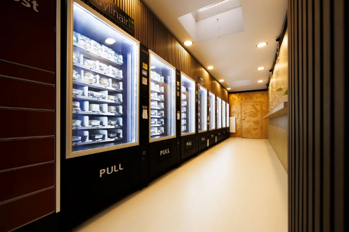 Matoautomaat Kaigo Vending automaten op een rij